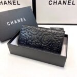 Chanel Camellia Embossed Flap Wallet Black 19Cm - Image 5