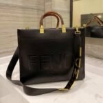 Fendi Sunshine Large Black Leather Shopper 41Cm 8BH372ABVLF0KUR - Image 5