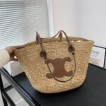 Celine Triomphe Panier Raffia In Palm Tan 31cm - Image 2
