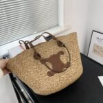 Celine Triomphe Panier Raffia In Palm Tan 31cm - Image 4