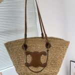 Celine Triomphe Panier Raffia In Palm Tan 31cm - Image 5