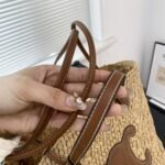Celine Triomphe Panier Raffia In Palm Tan 31cm - Image 8