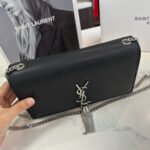 Saint Laurent Kate Medium In Grain De Poudre Mirror Effect Black 24Cm - Image 3