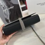 Saint Laurent Kate Medium In Grain De Poudre Mirror Effect Black 24Cm - Image 4