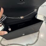 Saint Laurent Kate Medium In Grain De Poudre Mirror Effect Black 24Cm - Image 6