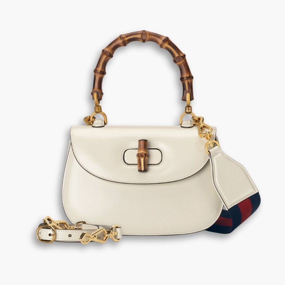 15-1-3.jpg Gucci Bamboo 1947 Small Bag White 21Cm 675797 10ODT 8454 - Image 1