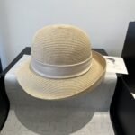 Celine Raffia Curled Brim Hat With Satin White - Image 6