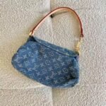 Louis Vuitton Pleaty Handbag Monogram Denim Blue 26cm M95050 - Image 4