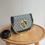 Gucci Blondie Shoulder Bag Gold Hardware Black 28Cm - Image 3