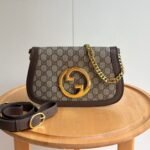 Gucci Blondie Shoulder Beige And Ebony GG Supreme Canvas ‎28Cm 699268 K9GSG 8358 - Image 2
