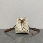 Super Vip 1:1 – Celine Micro Sailor In Triomphe Canvas White And Tan 17Cm 10M742GCE 01TA - Image 2