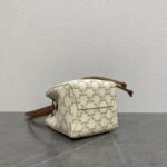 Super Vip 1:1 – Celine Micro Sailor In Triomphe Canvas White And Tan 17Cm 10M742GCE 01TA - Image 5