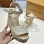 Louis Vuitton Helios Wedge Espadrille Beige 1AHLL6 - Image 5