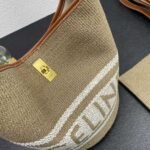 Celine 16 Bucket Bag In Textile With Print and Smooth Beige 25Cm 1955720JB 02ET - Image 5