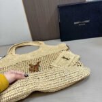Saint Laurent Icare In Raffia Naturel And Brown Gold 45Cm 772191GAAEK2063 - Image 5