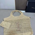 Saint Laurent Icare In Raffia Naturel And Brown Gold 45Cm 772191GAAEK2063 - Image 6