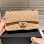 Chanel Classic Double Flap Bag Beige With Gold Hardware 25Cm - Image 3