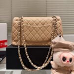 Chanel Classic Double Flap Bag Beige With Gold Hardware 25Cm - Image 5