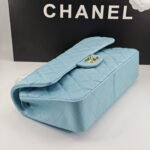 Chanel Classic 11.12 Handbag Gold Tone Metal Light Blue 30Cm - Image 6