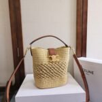 Super Vip 1:1 – Celine Small Louise Bucket In Raffia Natural And Tan 19Cm 119742GNS 02NT - Image 2