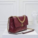 Chanel 19 Shiny Crumpled Burgundy 25cm - Image 3