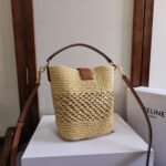 Super Vip 1:1 – Celine Small Louise Bucket In Raffia Natural And Tan 19Cm 119742GNS 02NT - Image 4