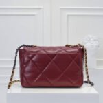 Chanel 19 Shiny Crumpled Burgundy 25cm - Image 4