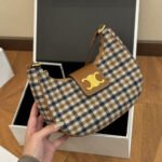 Celine Ava Triomphe Bag In Tartan Textile 24Cm 114492FYD 14ML - Image 2