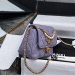Super Vip 1:1 – Chanel Crystal Pearl Chain Mini Flap Bag Gold Hardware Purple 17Cm - Image 3