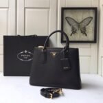 Perfect Match: Prada Saffiano Leather Double Black 25Cm X Prada Small Saffiano Leather Wallet Black 10cm - Image 2