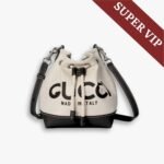 Super Vip 1:1 – Gucci Mini Shoulder Bag With Print Cotton Canvas Black 23Cm