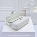 Chanel Classic Double Flap Bag White Silver Hardware 25cm - Image 4