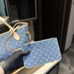 Louis Vuitton Neverfull Monogram MM Handbag Denim 28cm - Image 4