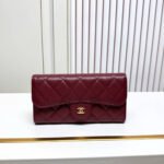 Chanel Quilted Trifold Wallet Red 19Cm - Image 2