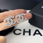 Chanel Stud Earrings Silver White And Crystal ABE867 B19263 NADDV - Image 3