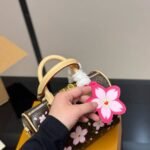 Louis Vuitton X Murakami Speedy Bandoulière 25 Cherry Blossom Sakura Brown 25cm M14174 - Image 5