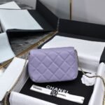 Super Vip 1:1 – Chanel Crystal Pearl Chain Mini Flap Bag Gold Hardware Purple 17Cm - Image 7