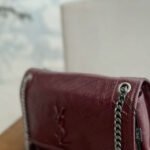 Saint Laurent Niki Shoulder Bag Burgandy 28Cm - Image 3