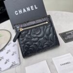 Chanel Small Floral Wallet Black 11cm - Image 5
