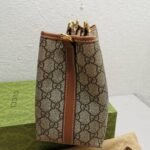 Gucci Emblem Small Tote Bag Beige And Dark Brown 31cm - Image 5