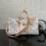Super Vip 1:1 – Louis Vuitton x Takashi Murakami Keepall Bandoulière 45 Monogram White 45Cm M13742 - Image 2