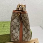 Gucci Emblem Small Tote Bag Beige And Dark Brown 31cm - Image 7