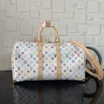 Super Vip 1:1 – Louis Vuitton x Takashi Murakami Keepall Bandoulière 45 Monogram White 45Cm M13742 - Image 4