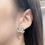 Chanel Stud Earrings Silver White And Crystal ABE867 B19263 NADDV - Image 5
