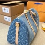 Louis Vuitton Keepall Bandoulière Denim Blue 45Cm M24315 - Image 5