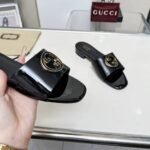 Gucci Women Round Interlocking G Sandal In Black - Image 5