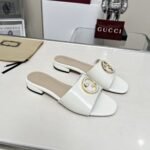 Gucci Women Round Interlocking G Sandal In White - Image 2