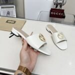 Gucci Women Round Interlocking G Sandal In White - Image 3