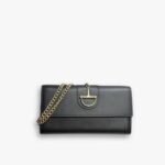 Gucci 73 Horsebit Detailed Satin Clutch Black 19Cm