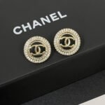 Chanel Round Stud Earrings Gold - Image 2